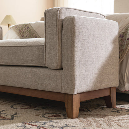 Dipley Oatmeal Woven Fabric Upholstered Bench