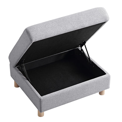 Timber Grey Marl Fabric Storage Ottoman