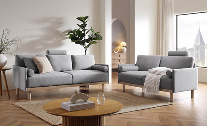 Timber Grey Marl Fabric Sofa, 3-Seater