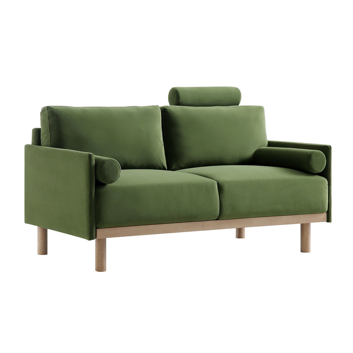 Timber Fern Green Velvet Sofa, 2-Seater