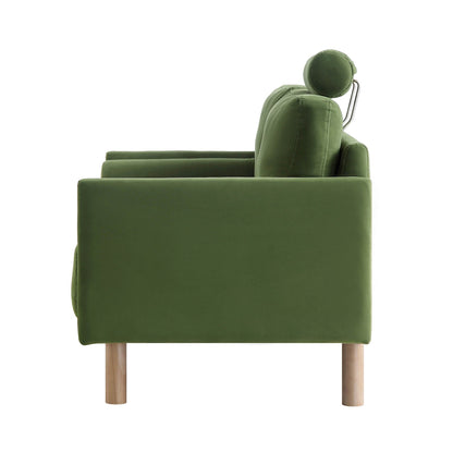 Timber Fern Green Velvet Sofa, 2-Seater