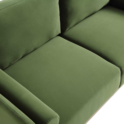 Timber Fern Green Velvet Sofa, 2-Seater