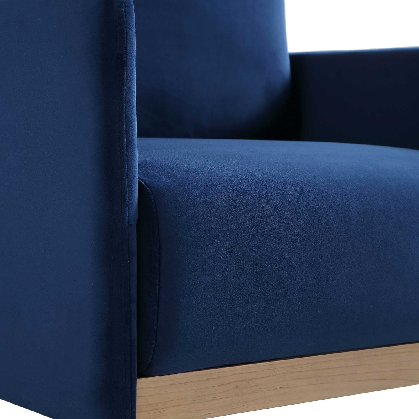 Timber Navy Blue Velvet Armchair