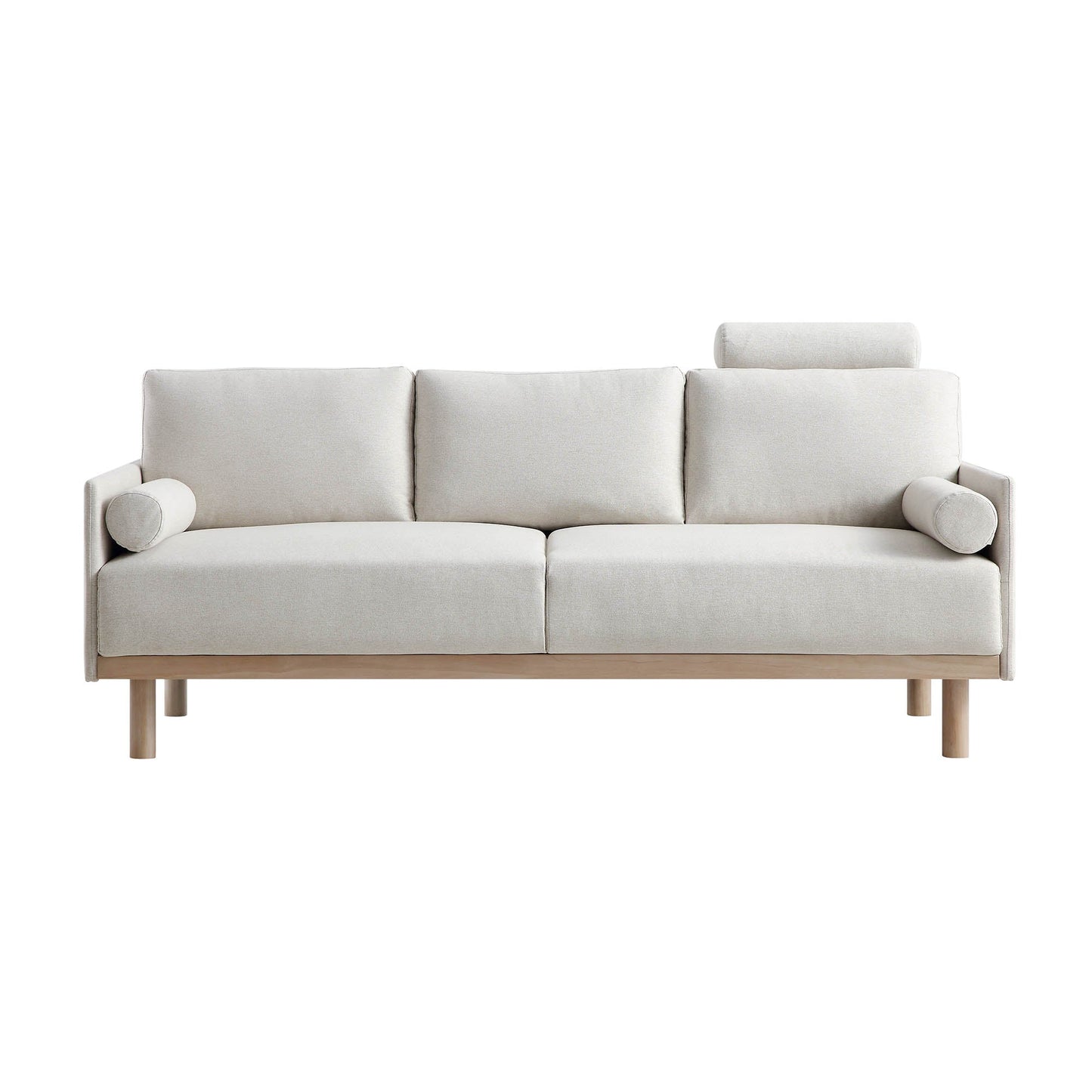 Timber Oatmeal Fabric Sofa, 3-Seater
