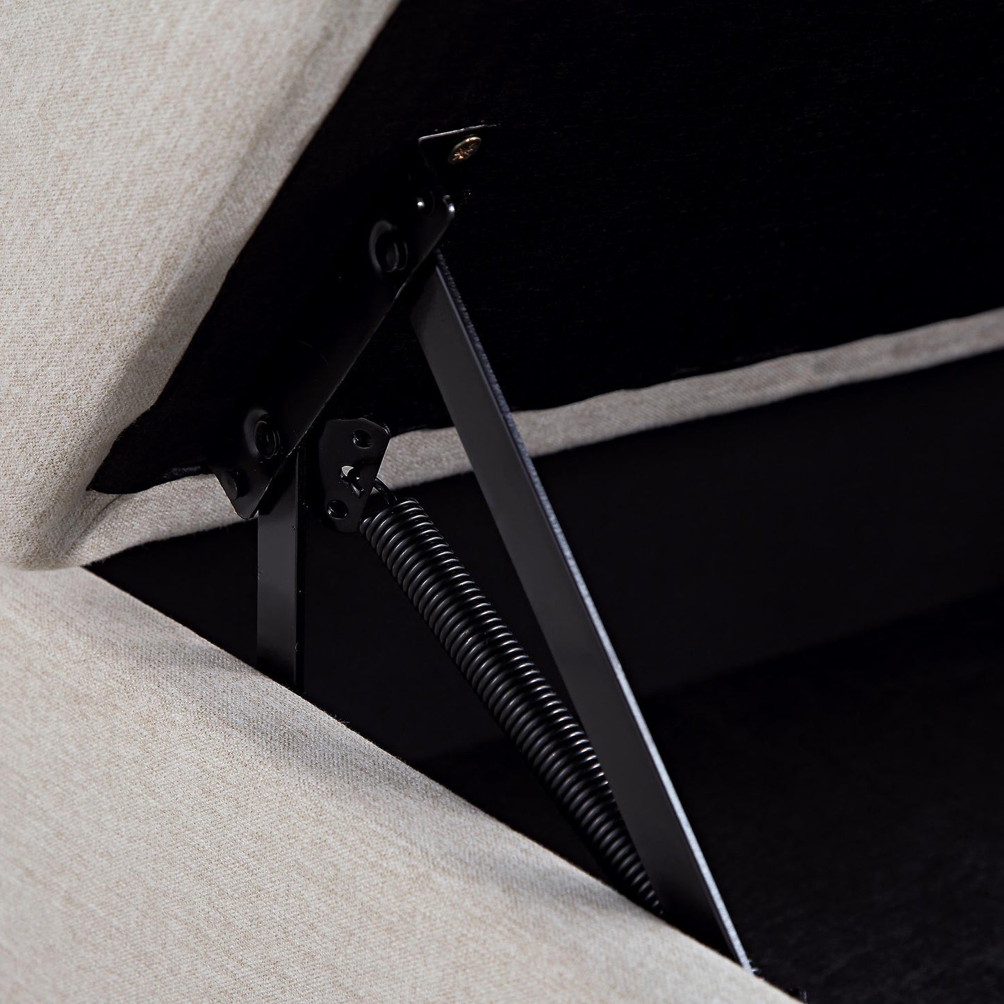 Timber Oatmeal Fabric Storage Ottoman