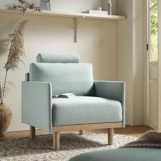 Timber Sage Green Fabric Armchair