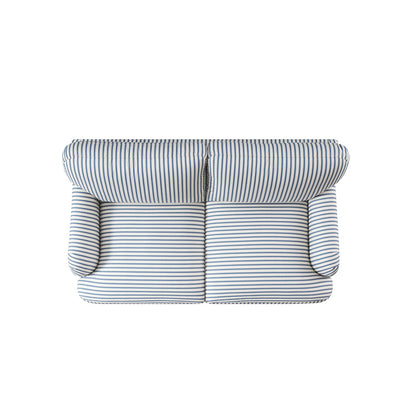 Daphnis Blue Striped Linen Blend Sofa, 2-Seater