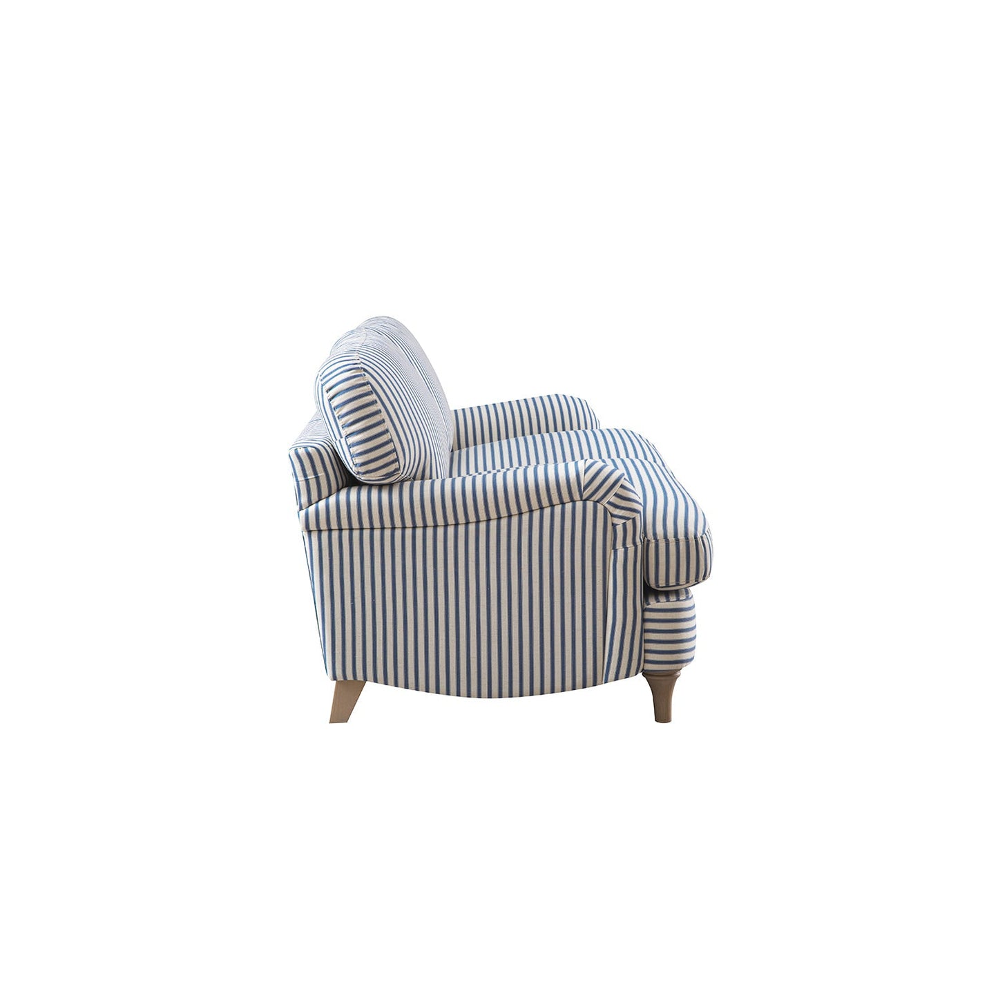 Daphnis Blue Striped Linen Blend Sofa, 2-Seater