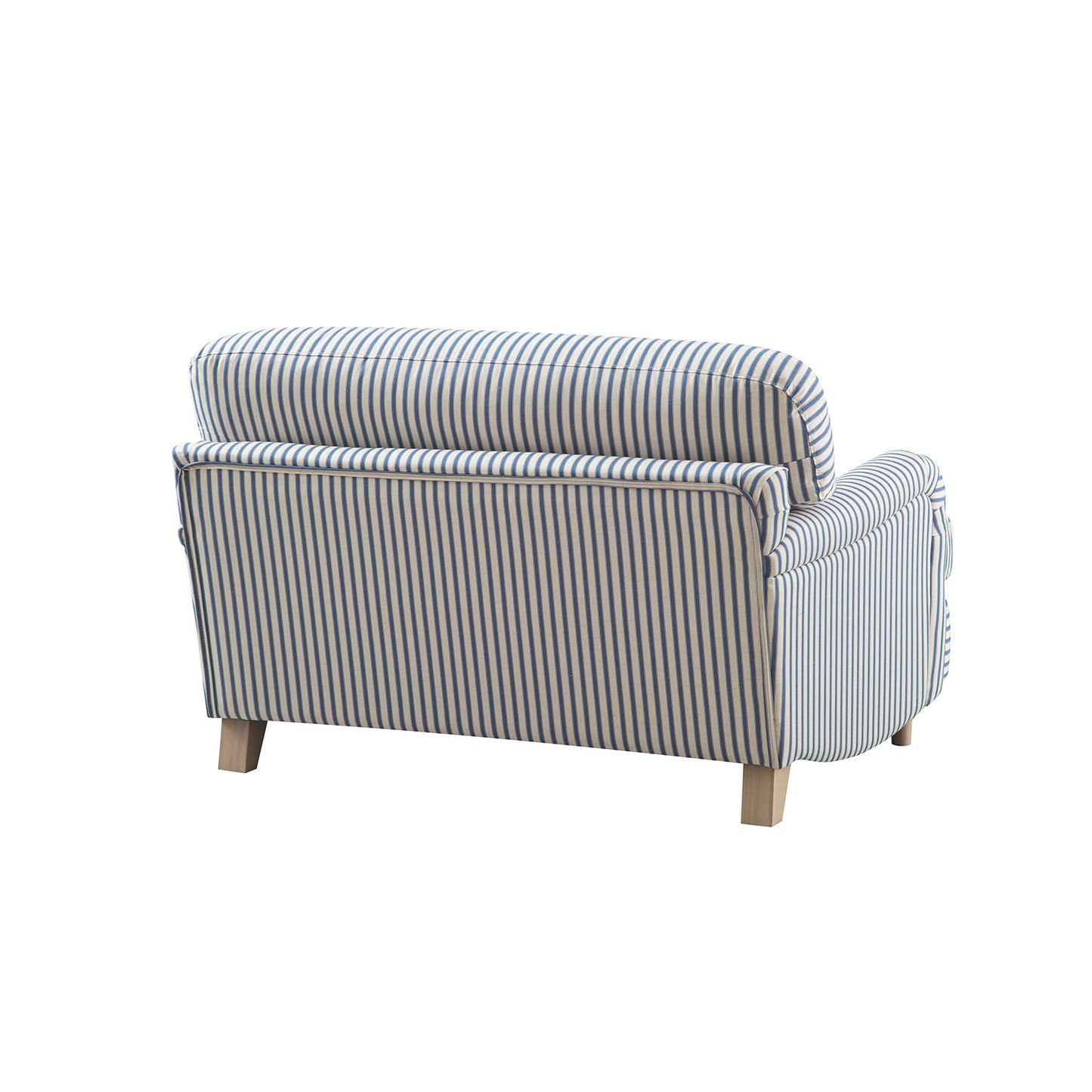 Daphnis Blue Striped Linen Blend Sofa, Loveseat