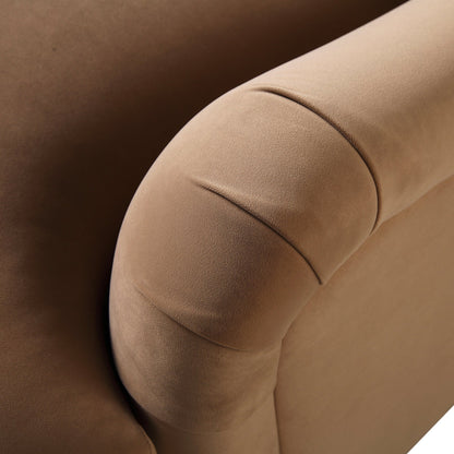 Daphnis Camel Velvet Sofa, 2-Seater