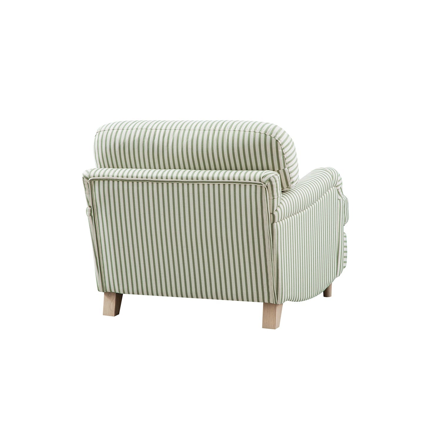 Daphnis Green Striped Linen Blend Sofa, 1-Seater
