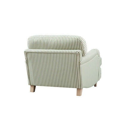 Daphnis Green Striped Linen Blend Sofa, 1-Seater