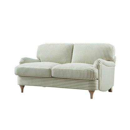 Daphnis Green Striped Linen Blend Sofa, 2-Seater