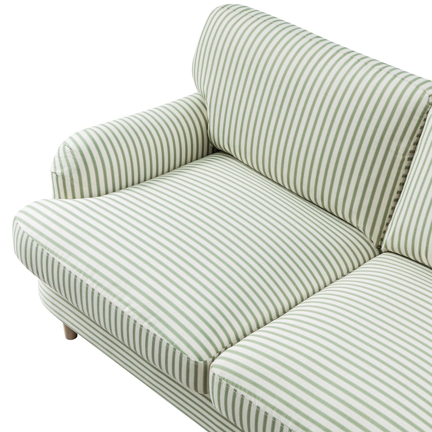 Daphnis Green Striped Linen Blend Sofa, 2-Seater