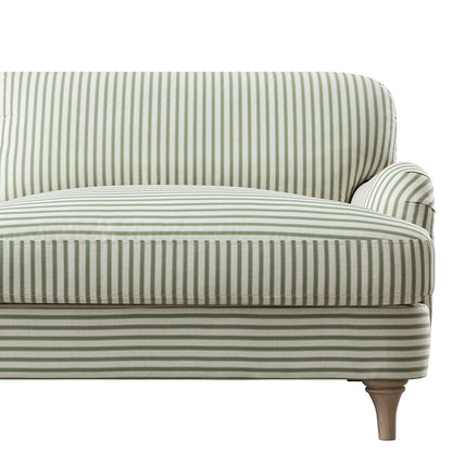 Daphnis Green Striped Linen Blend Sofa, 3-Seater