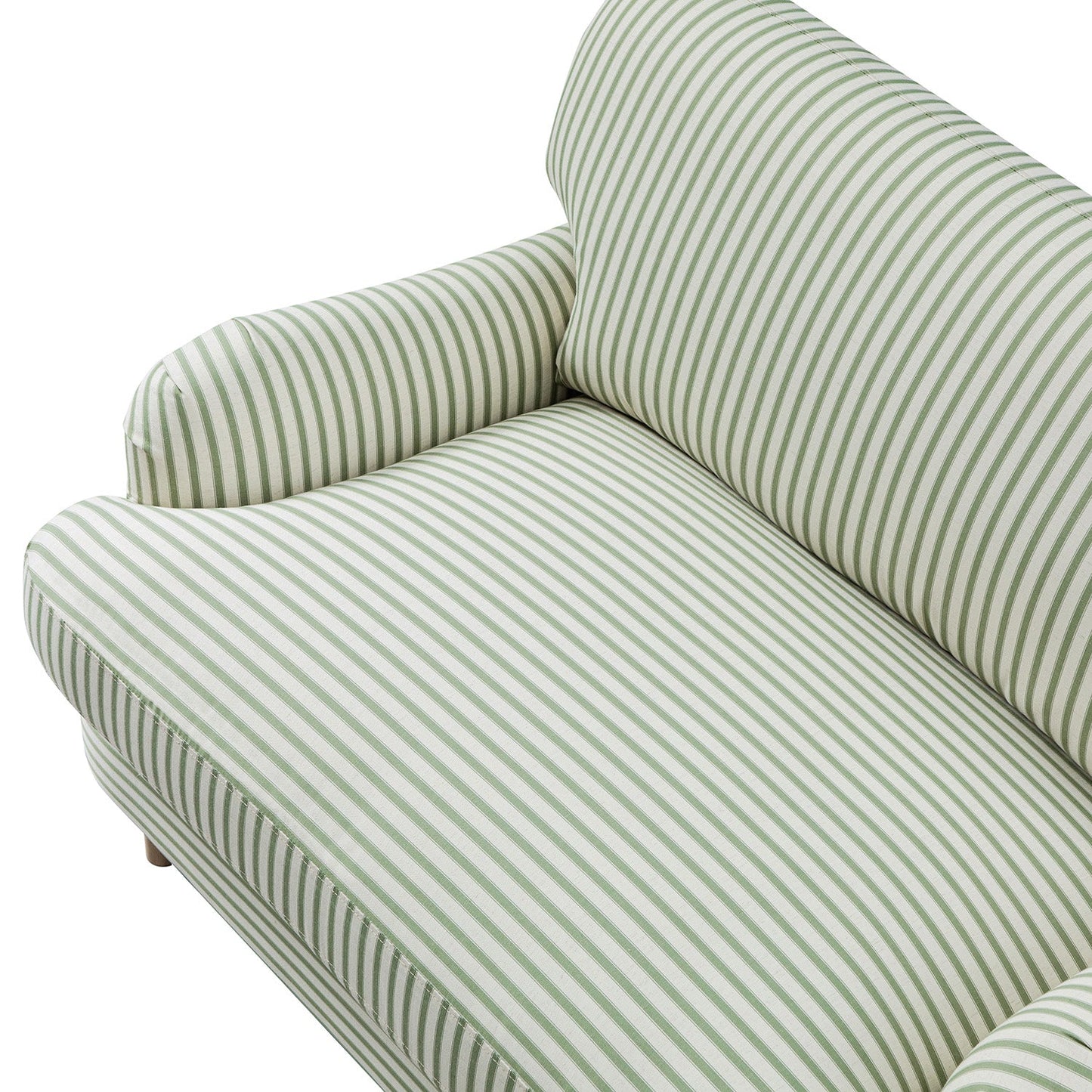 Daphnis Green Striped Linen Blend Sofa, Loveseat