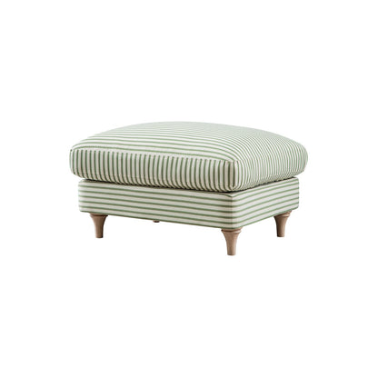Daphnis Green Striped Linen Blend Footstool