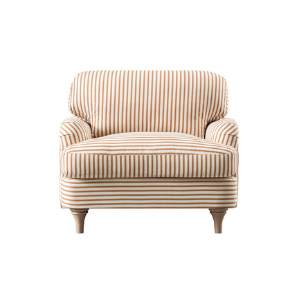 Daphnis Ochre Striped Linen Blend Sofa, 1-Seater