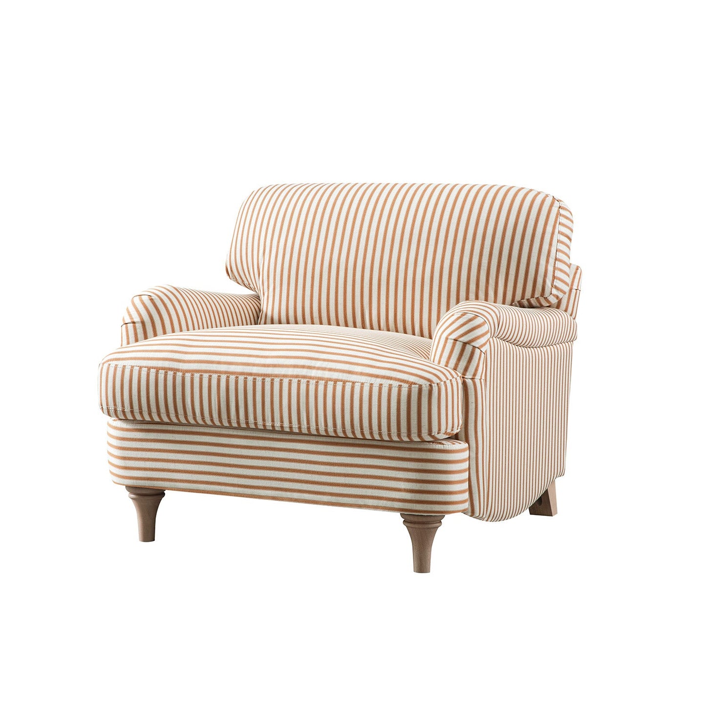 Daphnis Ochre Striped Linen Blend Sofa, 1-Seater