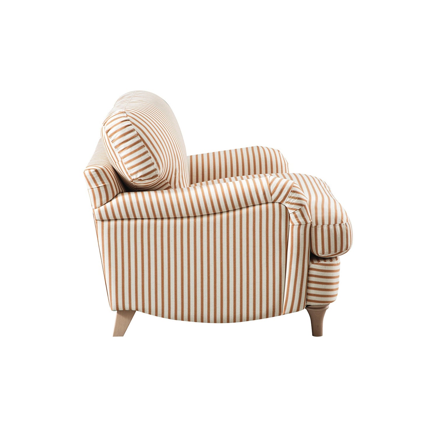 Daphnis Ochre Striped Linen Blend Sofa, 1-Seater