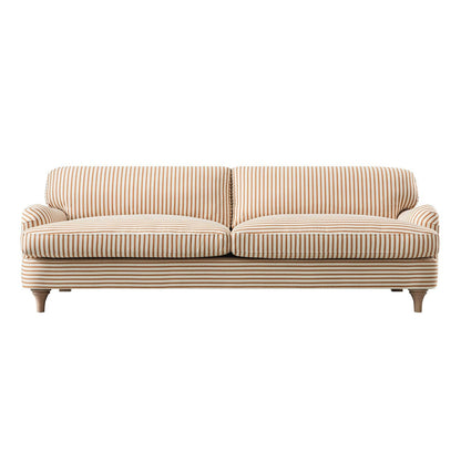 Daphnis Ochre Striped Linen Blend Sofa, 3-Seater