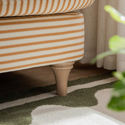 Daphnis Ochre Striped Linen Blend Sofa, 3-Seater