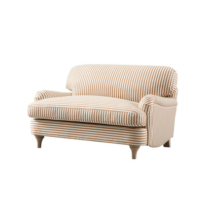 Daphnis Ochre Striped Linen Blend Sofa, Loveseat