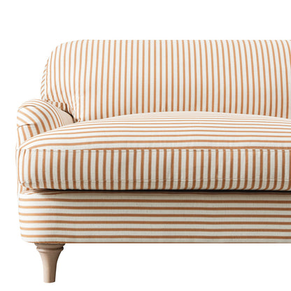 Daphnis Ochre Striped Linen Blend Sofa, Loveseat