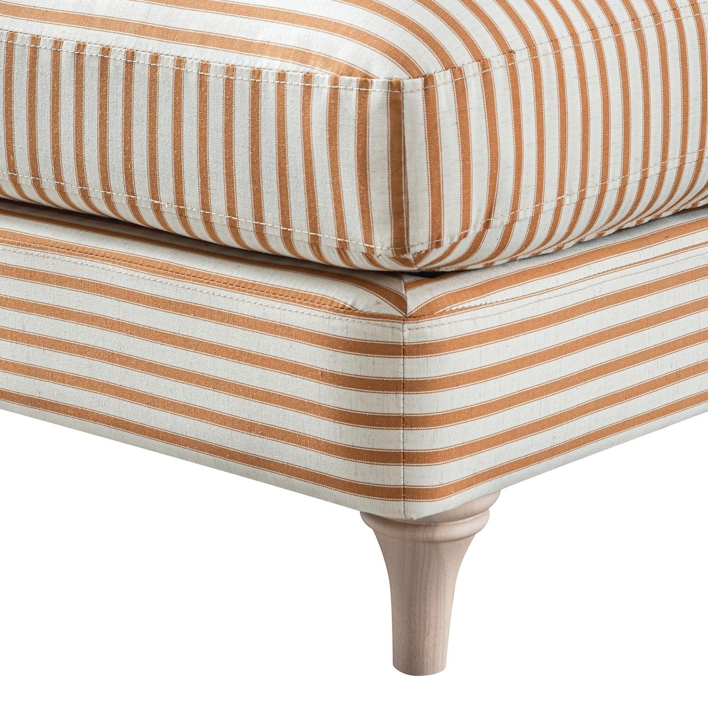Daphnis Ochre Striped Linen Blend Footstool