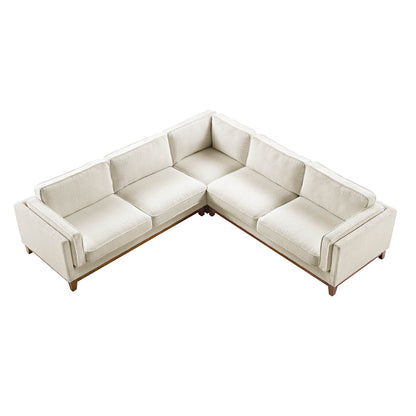 Dipley Beige Boucle Fabric Grande Corner Sofa