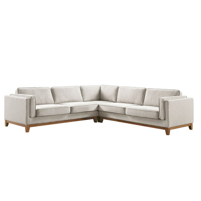 Dipley Oatmeal Woven Fabric Grande Corner Sofa