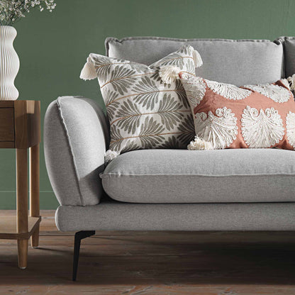 Obriel Grey Marl Fabric Sofa, Grande Chaise Sofa Right Hand Facing