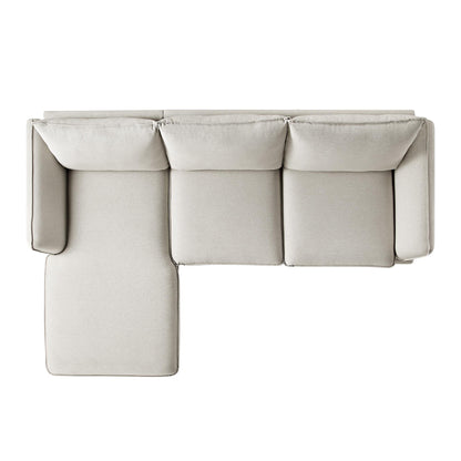 Obriel Oatmeal Fabric Sofa, Grande Chaise Sofa Left Hand Facing