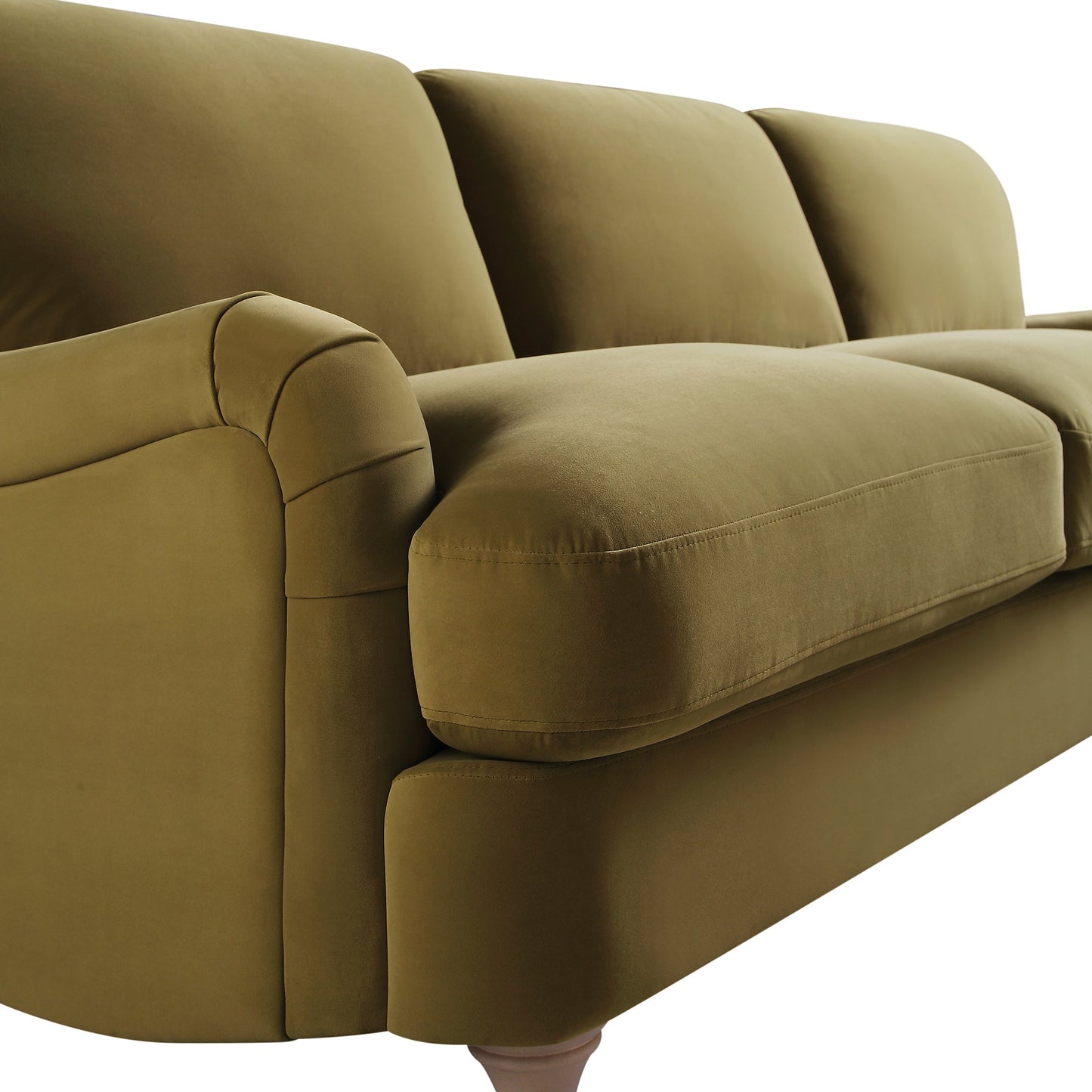 Daphnis Fudge Velvet Sofa, Grande Chaise Sofa Right Hand Facing