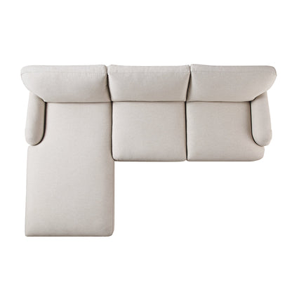 Daphnis Oatmeal Fabric Sofa, Grande Chaise Sofa Left Hand Facing