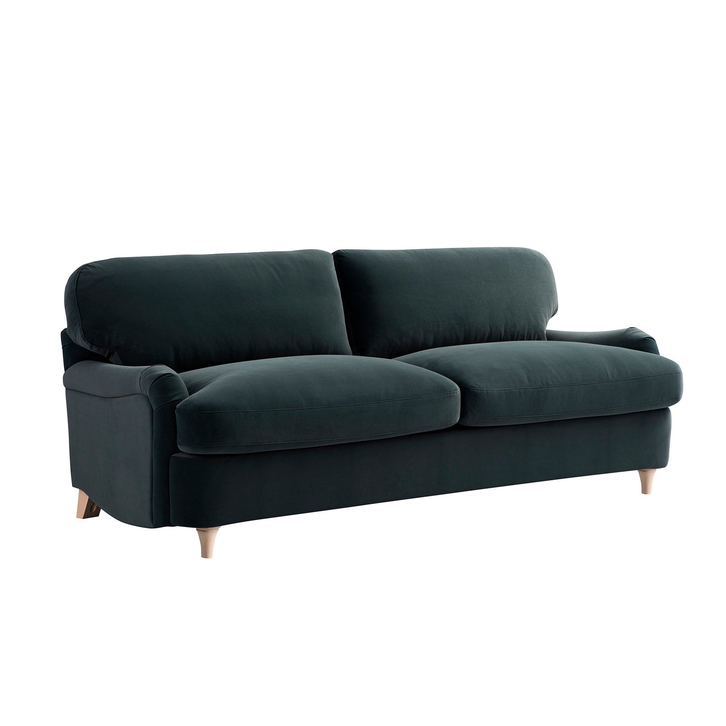 Daphnis Aegean Blue Velvet Sofa Bed, Large 3-Seater