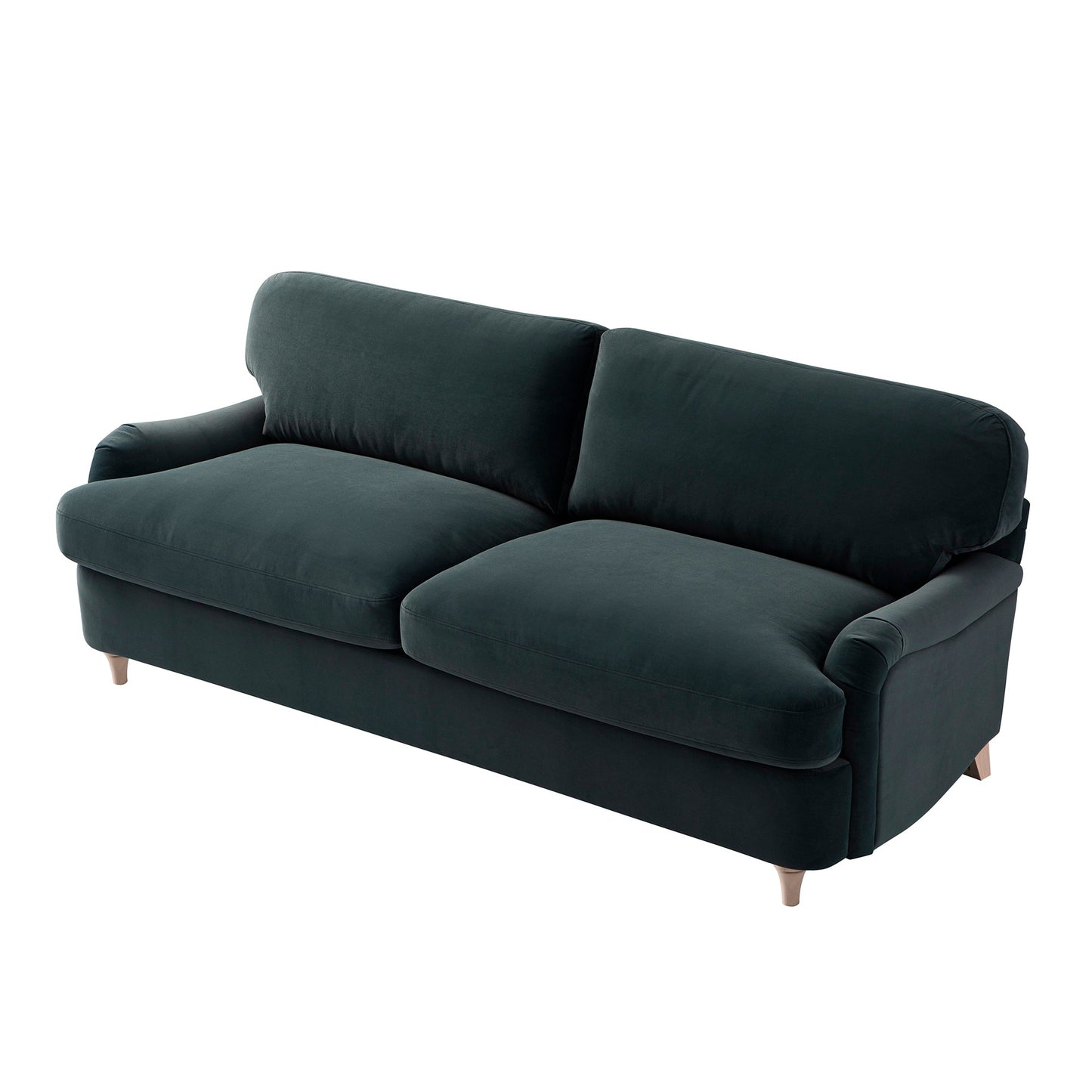 Daphnis Aegean Blue Velvet Sofa Bed, Large 3-Seater