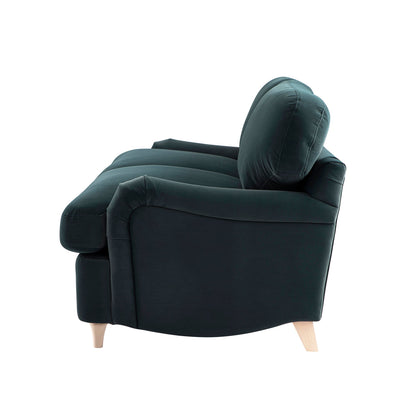 Daphnis Aegean Blue Velvet Sofa Bed, Large 3-Seater