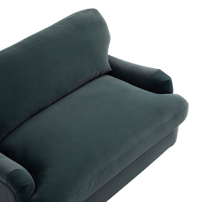 Daphnis Aegean Blue Velvet Sofa Bed, Loveseat