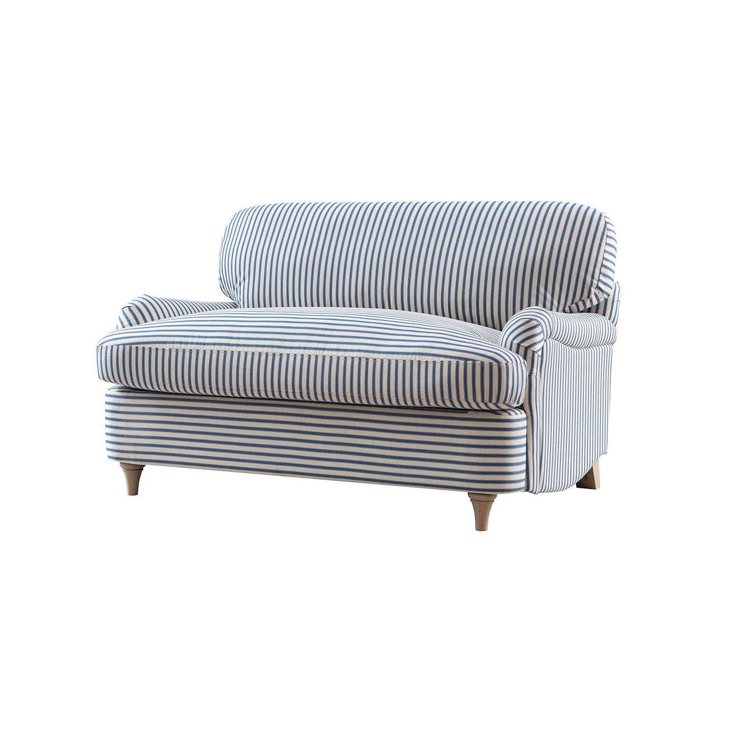 Daphnis Blue Striped Linen Blend Fabric Sofa Bed, Loveseat