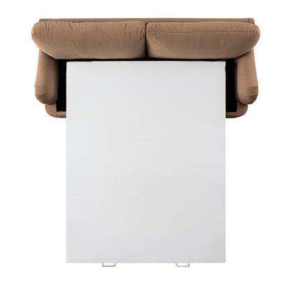 Daphnis Camel Velvet Sofa Bed, Large 3-Seater