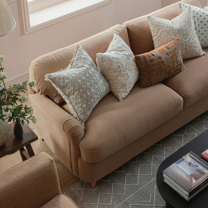 Daphnis Camel Velvet Sofa Bed, Large 3-Seater