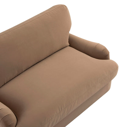 Daphnis Camel Velvet Sofa Bed, Loveseat