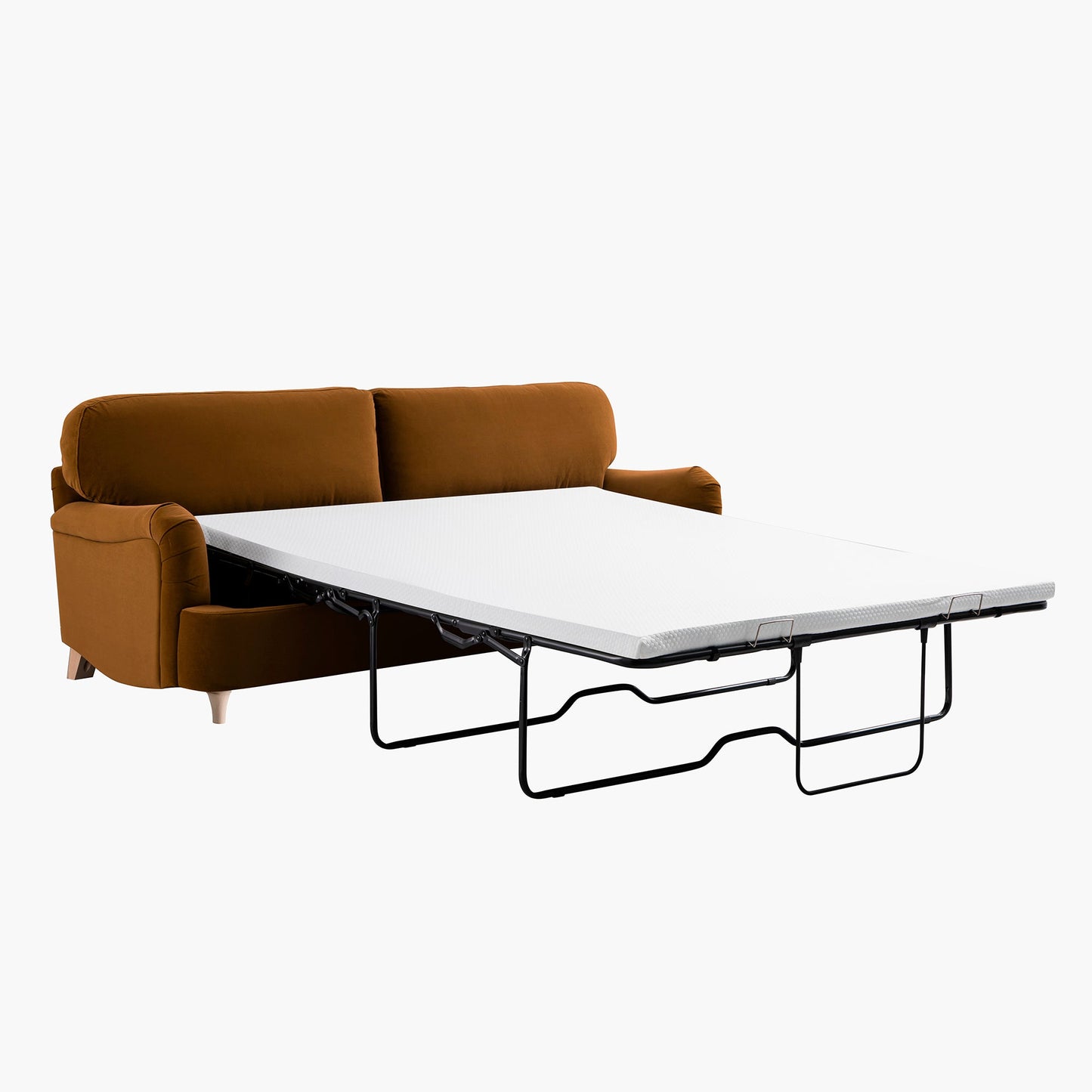 Daphnis Cinnamon Velvet Sofa Bed, Large 3-Seater