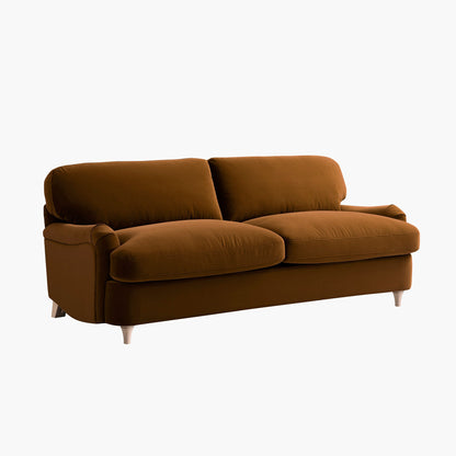 Daphnis Cinnamon Velvet Sofa Bed, Large 3-Seater