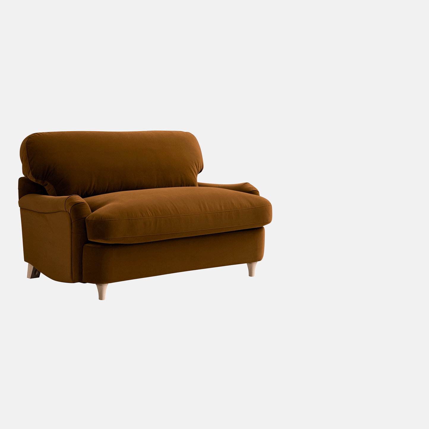 Daphnis Cinnamon Velvet Sofa Bed, Loveseat