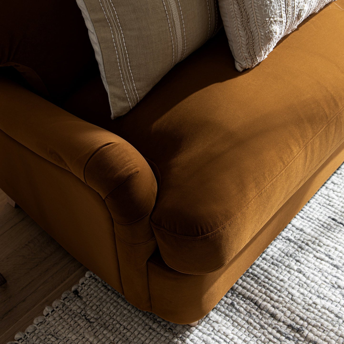 Daphnis Cinnamon Velvet Sofa Bed, Loveseat