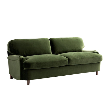 Daphnis Fern Green Velvet Sofa Bed, Large 3-Seater