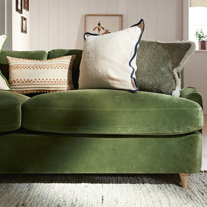 Daphnis Fern Green Velvet Sofa Bed, Large 3-Seater