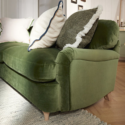 Daphnis Fern Green Velvet Sofa Bed, Large 3-Seater